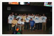 Members of the Hamilton College baseball team participate in Extreme Bowling Night to benefit the Boys & Girls Clubs of Utica on Oct. 21